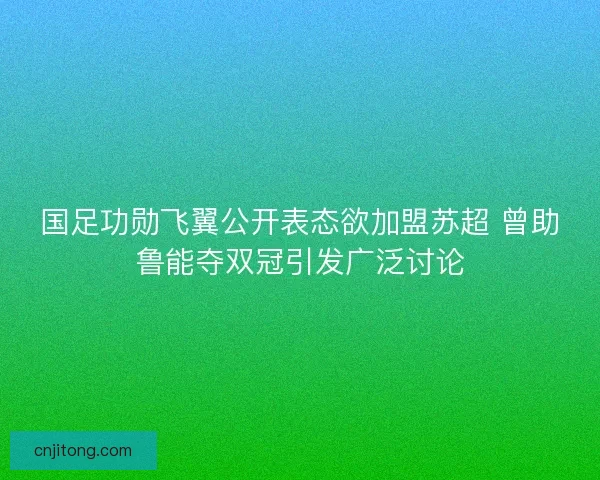 国足功勋飞翼公开表态欲加盟苏超 曾助鲁能夺双冠引发广泛讨论