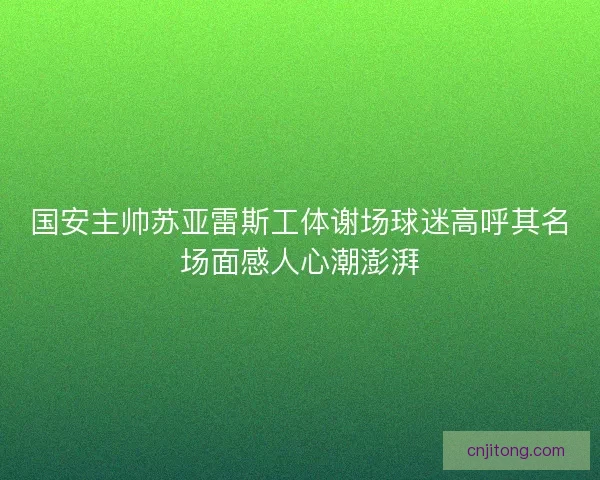 国安主帅苏亚雷斯工体谢场球迷高呼其名场面感人心潮澎湃 国安主帅苏亚雷斯工体谢场球迷高呼其名场面感人心潮澎湃